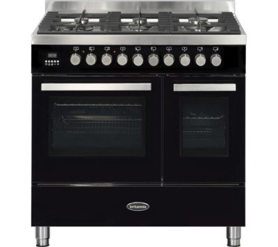 BRITANNIA  Sonetto 90DF TC Dual Fuel Range Cooker - Black & Stainless Steel